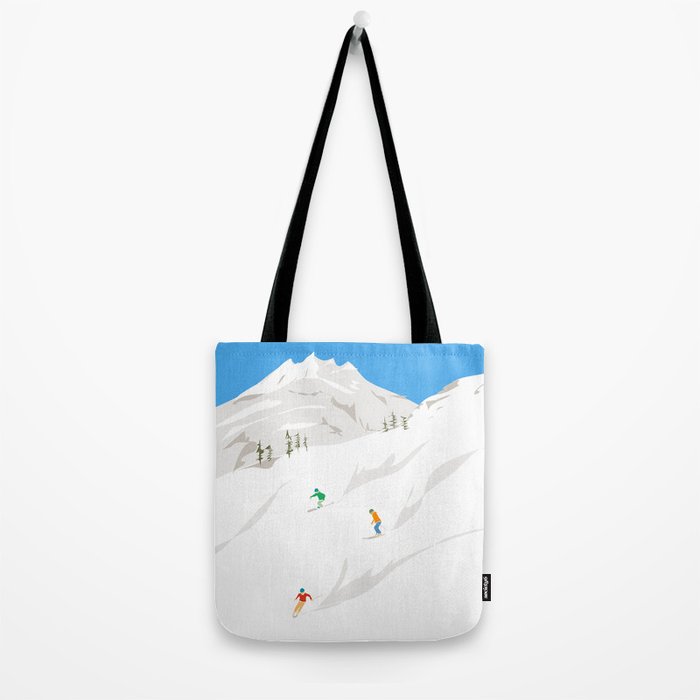 Snowy Mountain Skiers Tote Bag Gallery Image 2