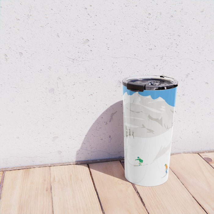 Snowy Mountain Skiers Travel Mug Gallery Image 4