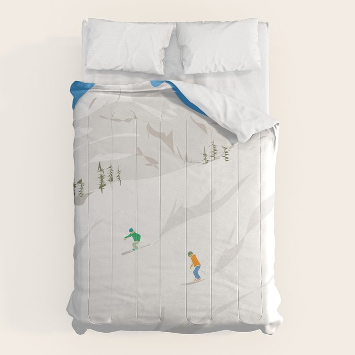Snowy Mountain Skiers Comforter Gallery Image 6