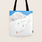 Snowy Mountain Skiers Tote Bag Gallery Image 1