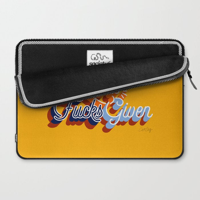 Zero F*cks Given - Yellow & Blue Palette Laptop Sleeve Gallery Image 2