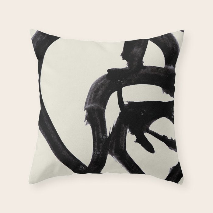 Mono Brush 2 Throw Pillow Gallery Image 6