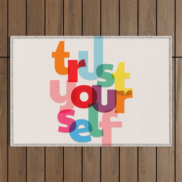 Trust Yourself Typography Outdoor Rug Gallery Image 1