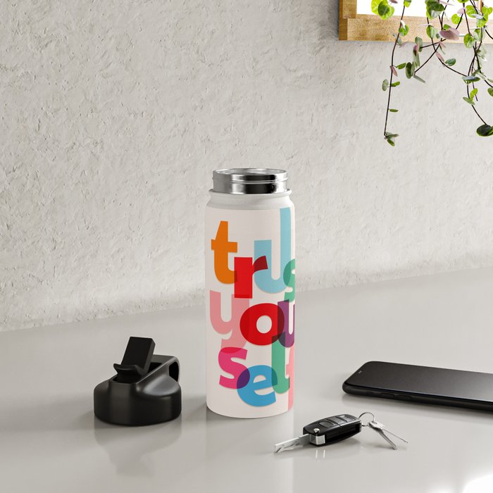 Trust Yourself Typography Water Bottle Gallery Image 4