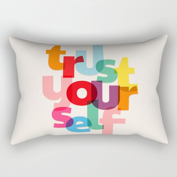 Trust Yourself Typography Rectangular Pillow Gallery Image 2