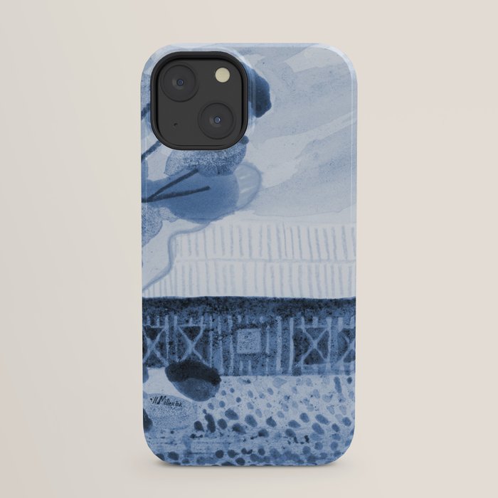 Rustic Country Barn Painting in Navy Blue iPhone Case Gallery Image 21