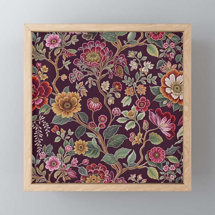 Casbah Magenta Burgundy Floral Mini Art Print Gallery Image 1