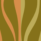 Mid Century Modern Retro Lounge Striped Ogee Pattern Avocado Green and Cantaloupe Orange Coffee Mug Gallery Image 2