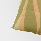 Mid Century Modern Retro Lounge Striped Ogee Pattern Avocado Green and Cantaloupe Orange Pillow Sham Gallery Image 4