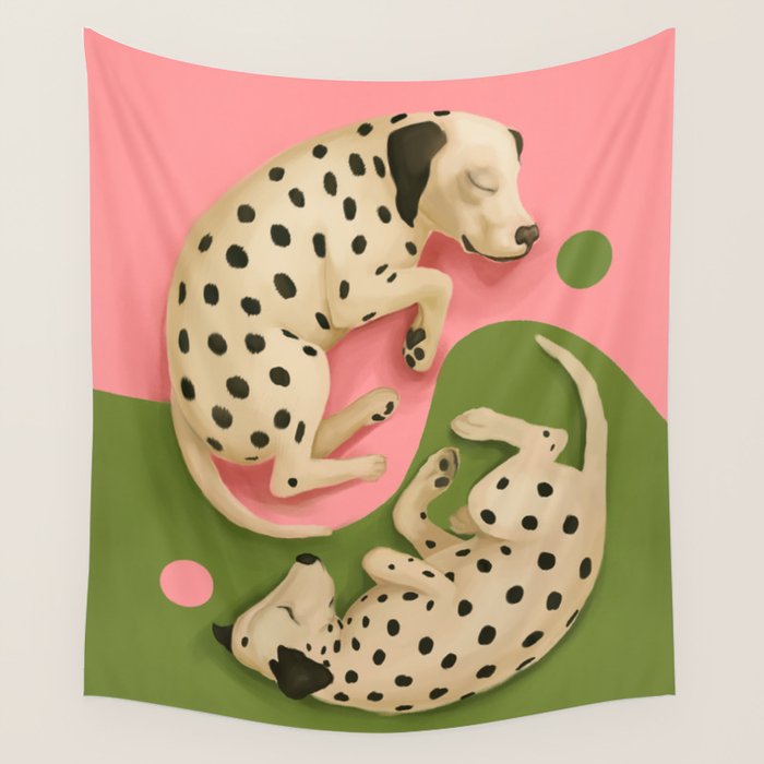 Yin and Yang Dalmatians Wall Tapestry Gallery Image 1