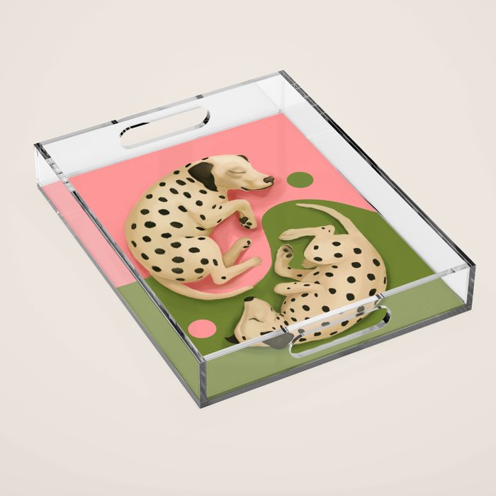 Yin and Yang Dalmatians Acrylic Tray Gallery Image 1