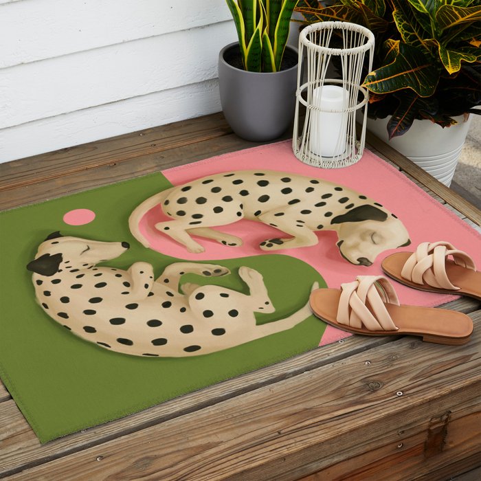 Yin and Yang Dalmatians Outdoor Rug Gallery Image 2