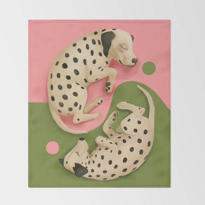 Yin and Yang Dalmatians Throw Blanket Gallery Image 2