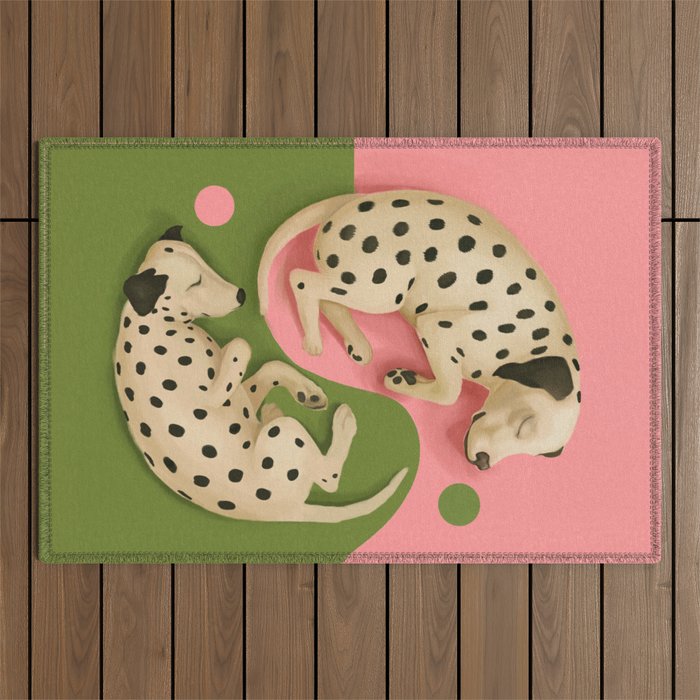 Yin and Yang Dalmatians Outdoor Rug Gallery Image 1