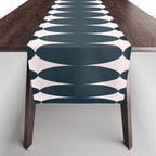 Retro Round Pattern - Dark Blue Table Runner Gallery Image 1