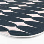 Retro Round Pattern - Dark Blue Bath Mat Gallery Image 3