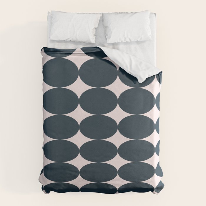Retro Round Pattern - Dark Blue Duvet Cover Gallery Image 6