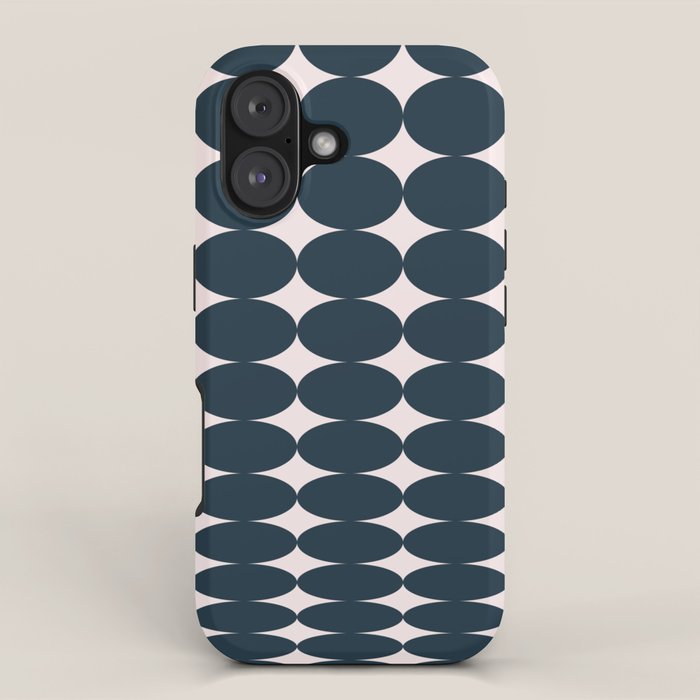 Retro Round Pattern - Dark Blue iPhone Case Gallery Image 1