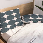 Retro Round Pattern - Dark Blue Pillow Sham Gallery Image 2