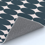 Retro Round Pattern - Dark Blue Rug Gallery Image 4