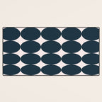 Retro Round Pattern - Dark Blue Desk Mat Gallery Image 3