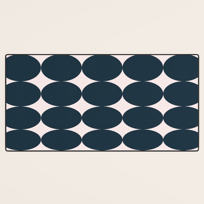 Retro Round Pattern - Dark Blue Desk Mat Gallery Image 3