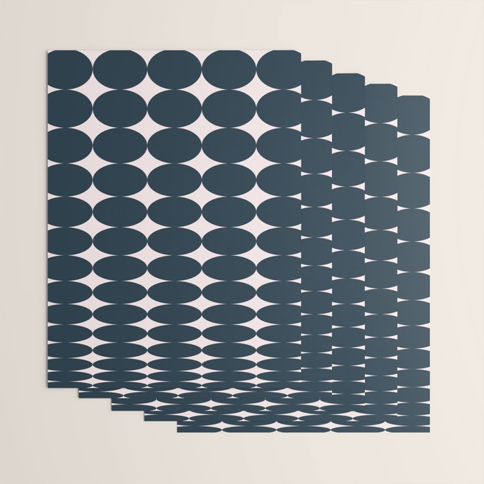 Retro Round Pattern - Dark Blue Wrapping Paper Gallery Image 3
