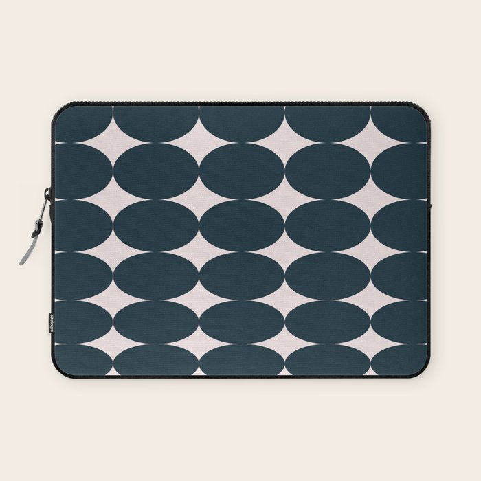 Retro Round Pattern - Dark Blue Laptop Sleeve Gallery Image 1