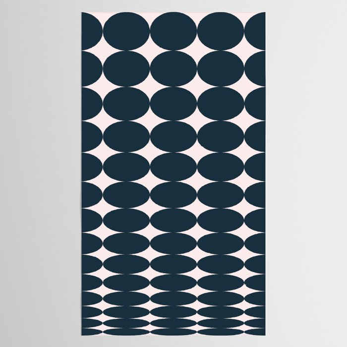 Retro Round Pattern - Dark Blue Tablecloth Gallery Image 2