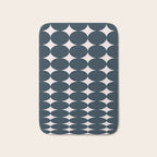 Retro Round Pattern - Dark Blue Bath Mat Gallery Image 1