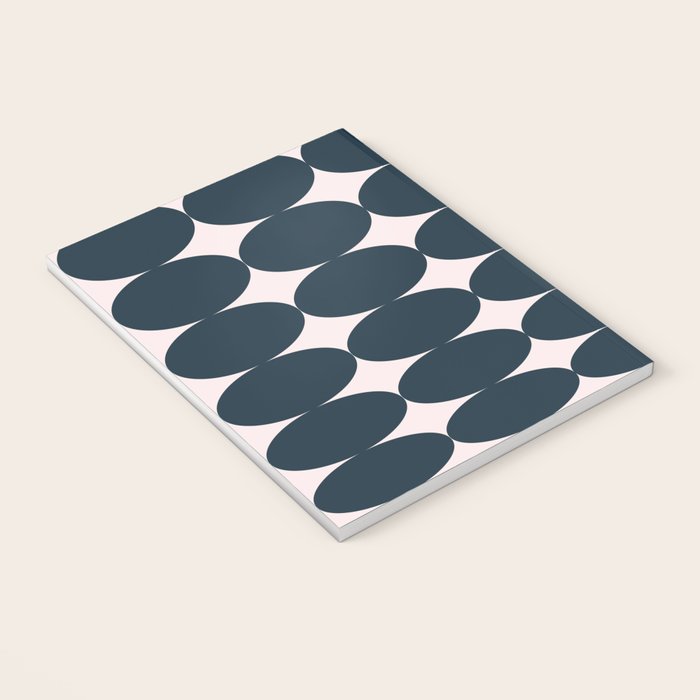 Retro Round Pattern - Dark Blue Notebook Gallery Image 3