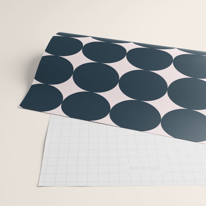 Retro Round Pattern - Dark Blue Wrapping Paper Gallery Image 2