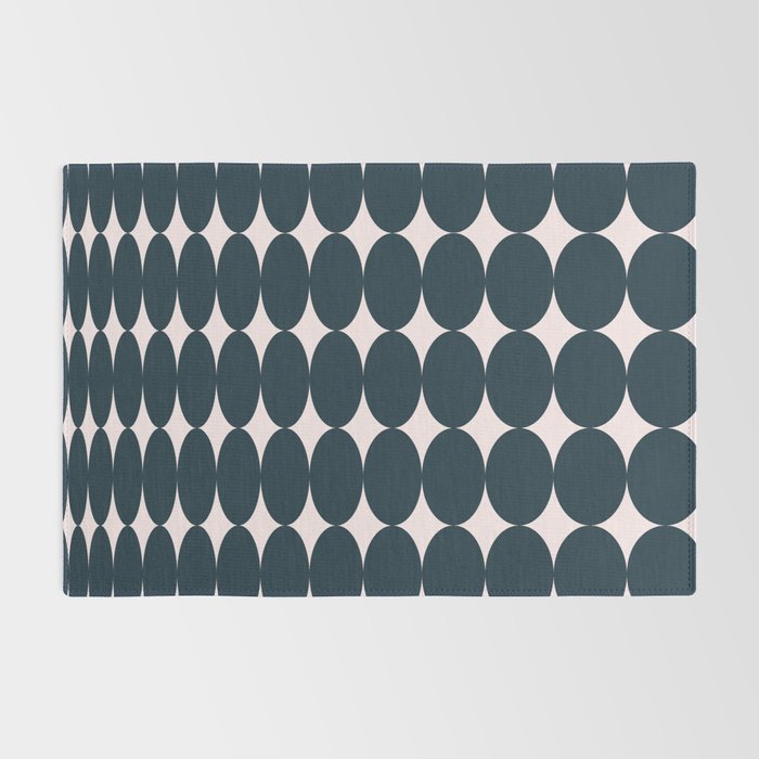 Retro Round Pattern - Dark Blue Rug Gallery Image 2