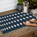 Retro Round Pattern - Dark Blue Outdoor Rug Gallery Image 2