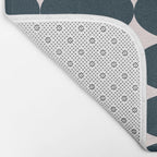 Retro Round Pattern - Dark Blue Bath Mat Gallery Image 2
