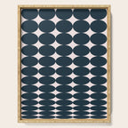 Retro Round Pattern - Dark Blue Serving Tray Gallery Image 1