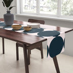Retro Round Pattern - Dark Blue Table Runner Gallery Image 2