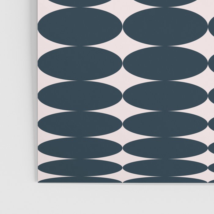 Retro Round Pattern - Dark Blue Poster Gallery Image 3