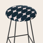 Retro Round Pattern - Dark Blue Stool Gallery Image 2