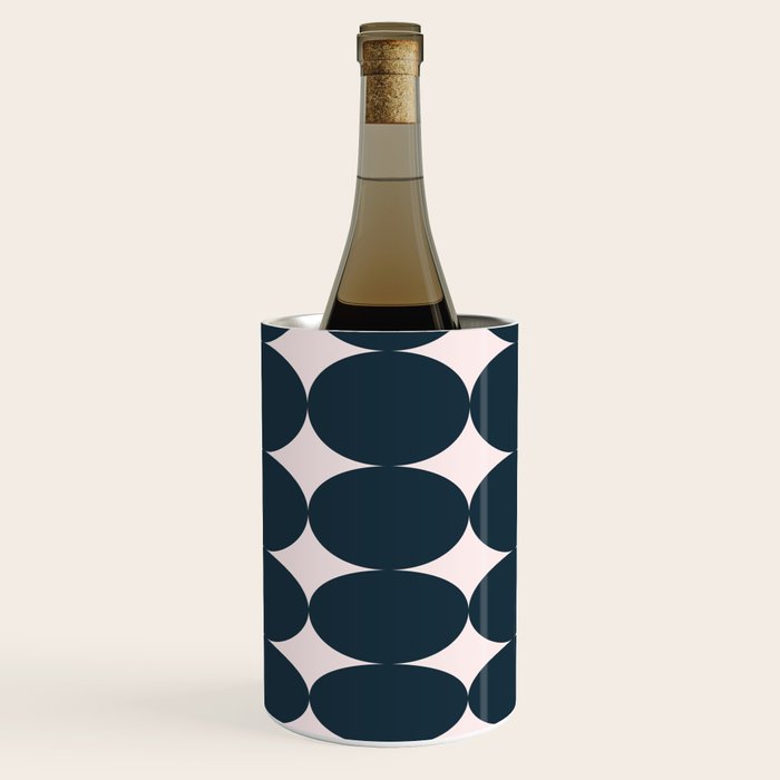 Retro Round Pattern - Dark Blue Wine Chiller Gallery Image 1