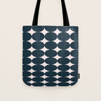 Retro Round Pattern - Dark Blue Tote Bag Gallery Image 1
