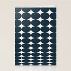 Retro Round Pattern - Dark Blue Stationery Card Gallery Image 2