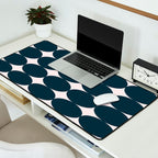 Retro Round Pattern - Dark Blue Desk Mat Gallery Image 2