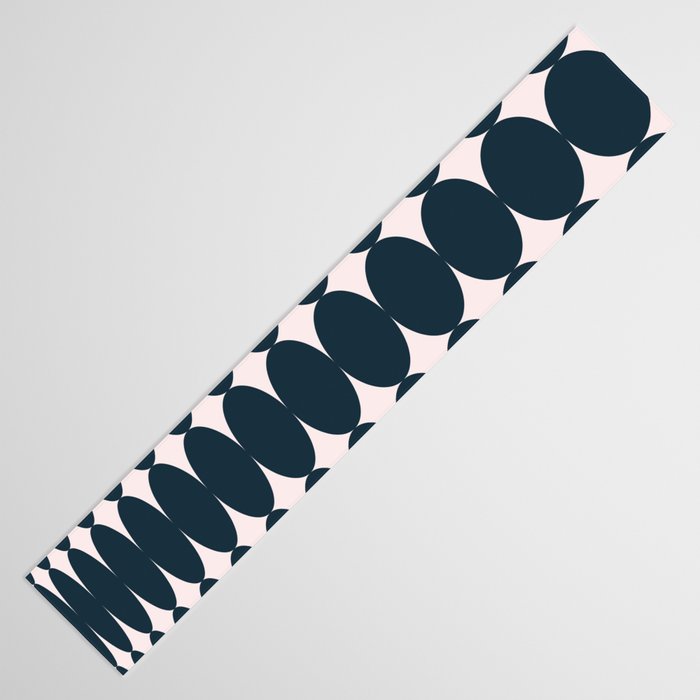 Retro Round Pattern - Dark Blue Table Runner Gallery Image 3