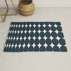 Retro Round Pattern - Dark Blue Rug Gallery Image 1