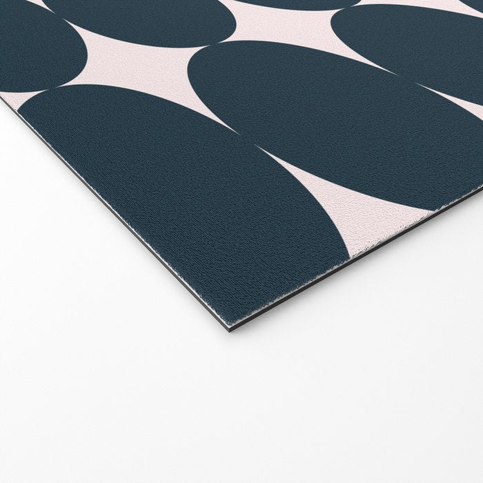 Retro Round Pattern - Dark Blue Welcome Mat Gallery Image 2