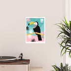 Loopy - wacka designs abstract bird toucan tropical memphis throwback retro neon 1980s style pop art Poster Gallery Image 2