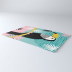 Loopy - wacka designs abstract bird toucan tropical memphis throwback retro neon 1980s style pop art Rug Gallery Image 3