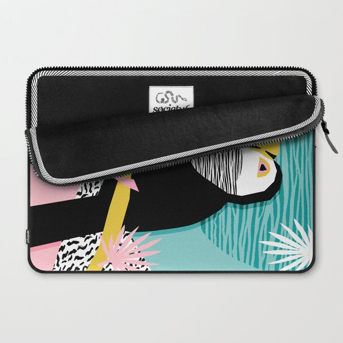 Loopy - wacka designs abstract bird toucan tropical memphis throwback retro neon 1980s style pop art Laptop Sleeve Gallery Image 2
