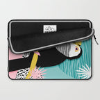 Loopy - wacka designs abstract bird toucan tropical memphis throwback retro neon 1980s style pop art Laptop Sleeve Gallery Image 2